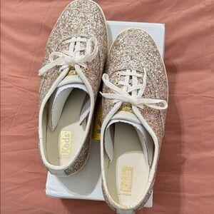 Keds Women's Sparkling Sneakers - Glittery Gold